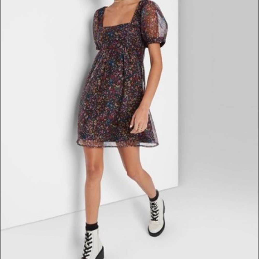 NWOT Floral Print Dress Organza Muse Wild Fable